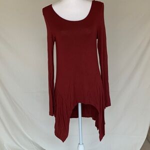 Vivienne Tam Rust Red Asymmetrical Tunic